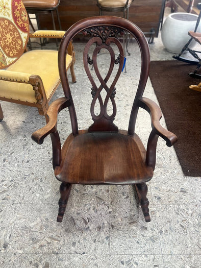 Antique Mahogany Carved Rocking Chair