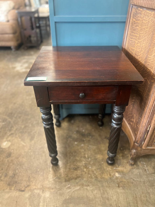 Antique Mahogany Carved Leg End Table (as is)