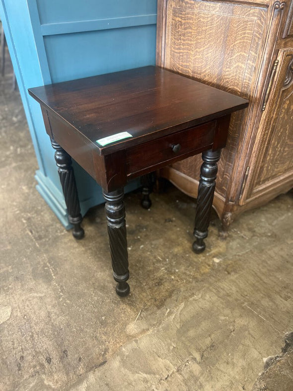 Antique Mahogany Carved Leg End Table (as is)