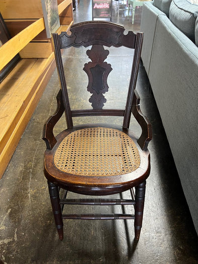 Antique Walnut Cane Seat Chair