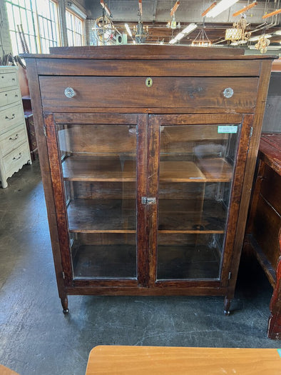 Antique Mahogany Glass Fronted Cabinet