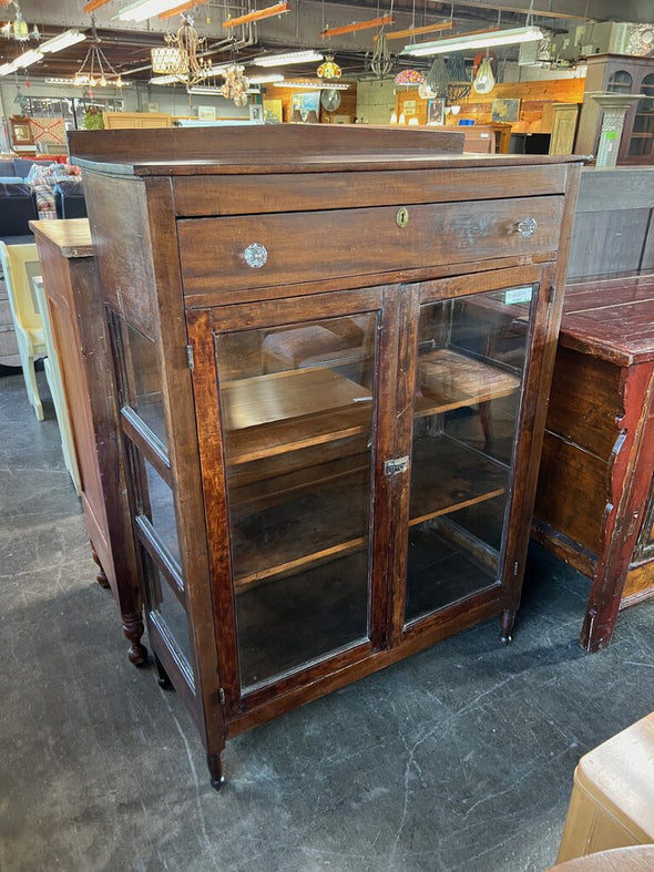 Antique Mahogany Glass Fronted Cabinet