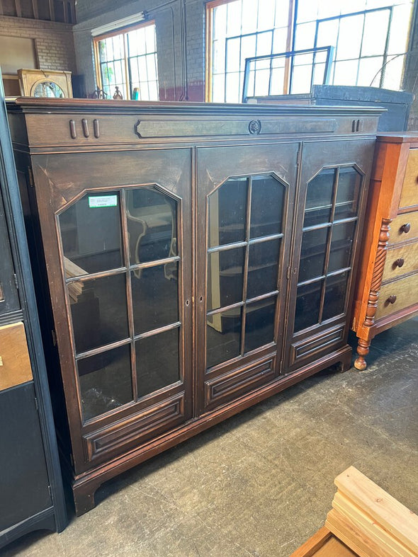 Antique Book Case w/ Burlwood Overlay