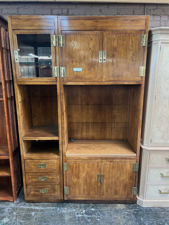 Vintage Henredon SceneOne Campaign Bookcase