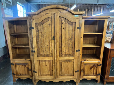 Solid Pine Armoire w/ Bookshelves 96"W78"H23.5D