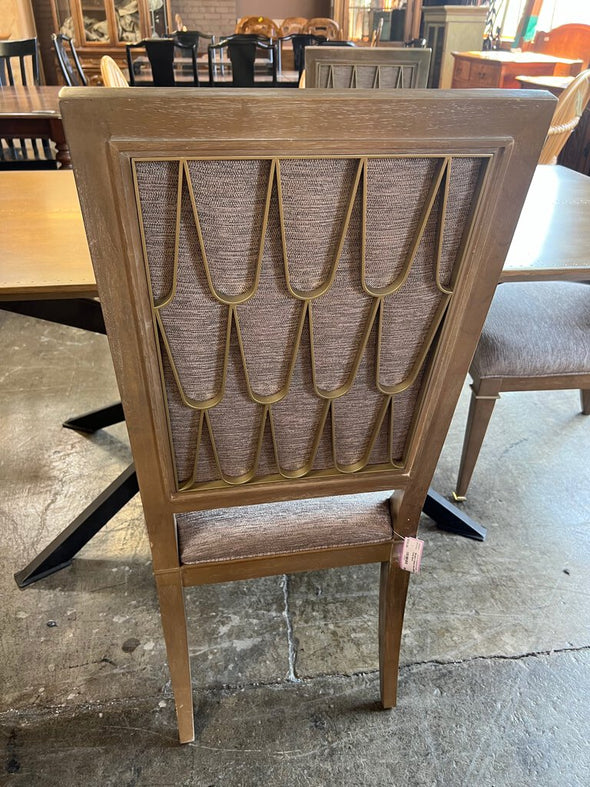 Modern Dining Chair with Metal Gold Back