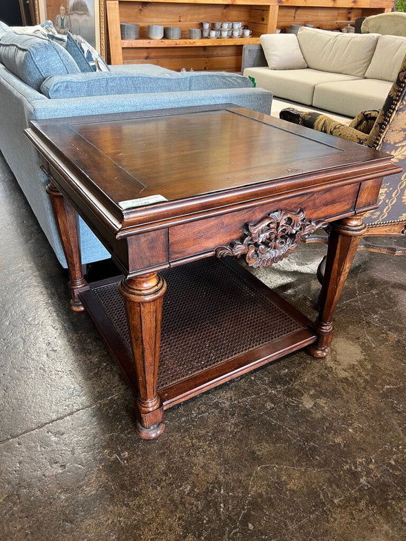 Vintage Thomasville End Table w/ Caning