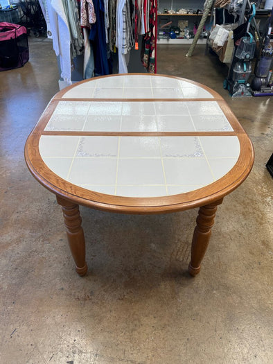 Ashley Furniture Marble Top Oak Table