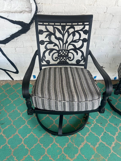 Cast Aluminum Patio Swivel Rocker w/ Cushion