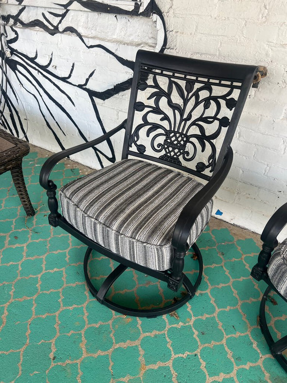 Cast Aluminum Patio Swivel Rocker w/ Cushion