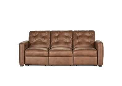 53019 reclining Sofa NEW caramel sheath made in NC 36.0 H x 90.0 W x 38.5 D