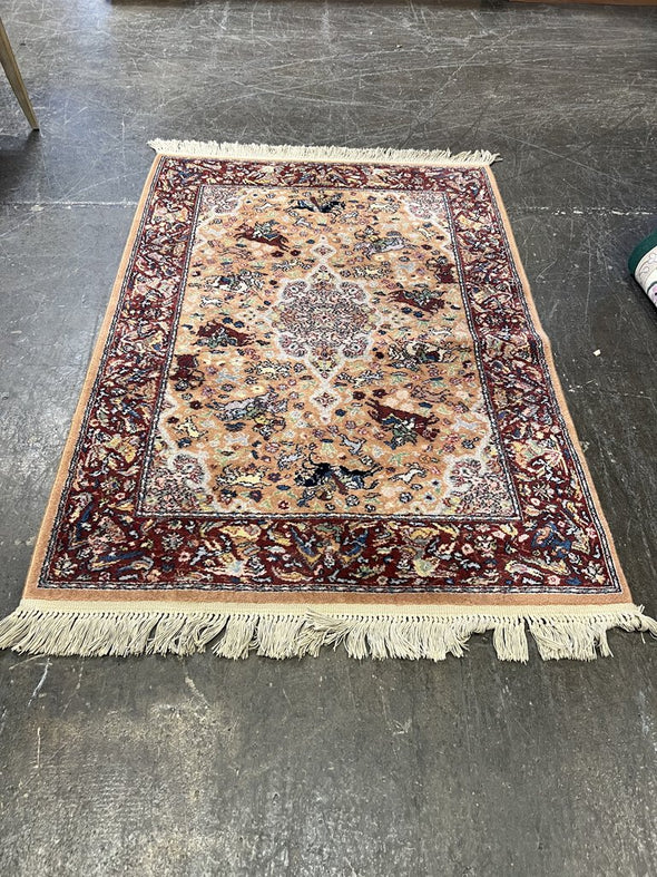 Vintage Handwoven 4.3x6.6 Rug