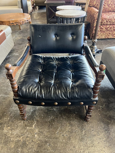 Antique Leather Accent Chair