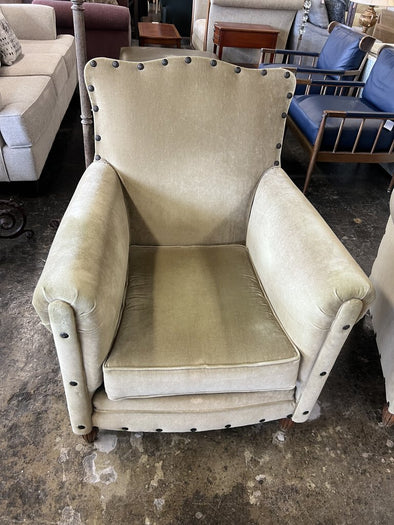 Antique Nailhead French Art Deco Armchair (1930s)