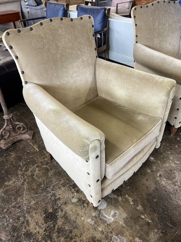 Antique Nailhead French Art Deco Armchair (1930s)