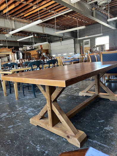 Custom Made Reclaimed Hemlock Trestle Table