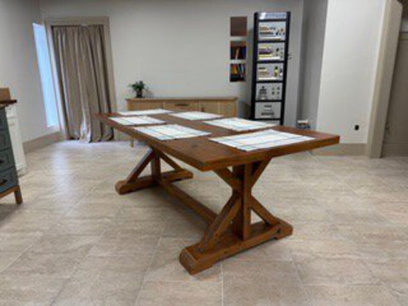 Custom Made Reclaimed Hemlock Trestle Table