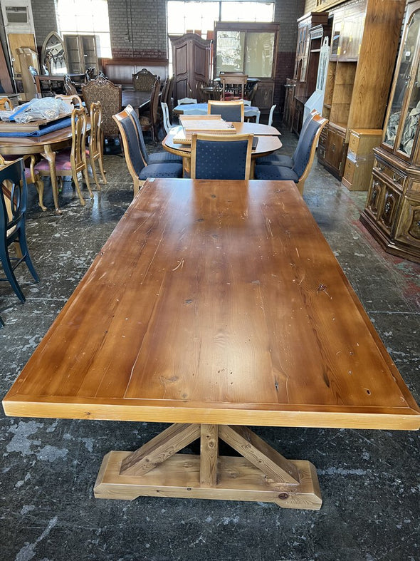 Custom Made Reclaimed Hemlock Trestle Table