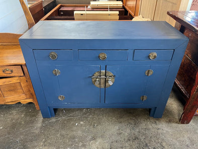 Distressed Blue Lacquered Sideboard