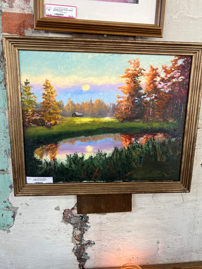original Vintage SR Kent Reflection oil painting