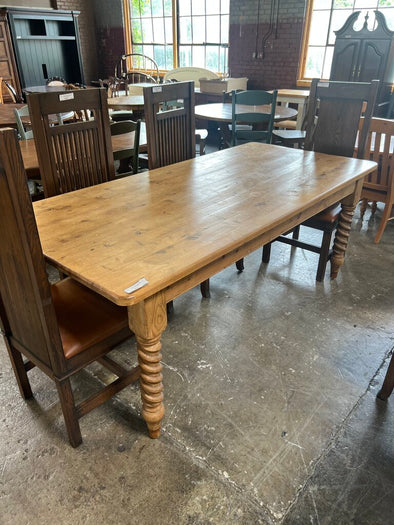 Custom Made Pine Barley Twist Dining Table