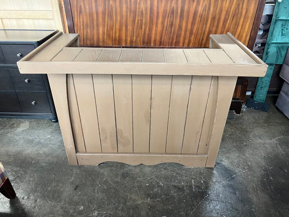 Solid Wooden Brown Painted Bar + 2 Stools