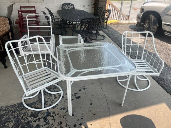 Vintage Winston Furniture Cast Aluminum Table + 2 Chairs