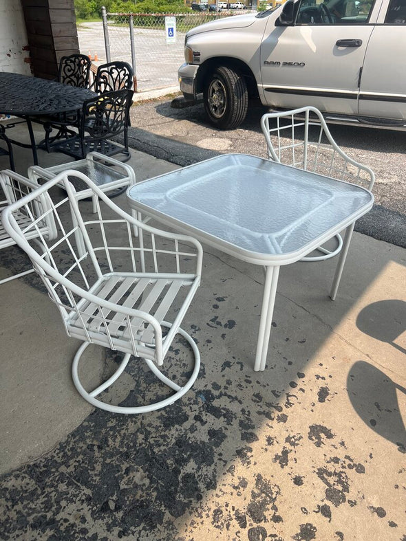 Vintage Winston Furniture Cast Aluminum Table + 2 Chairs