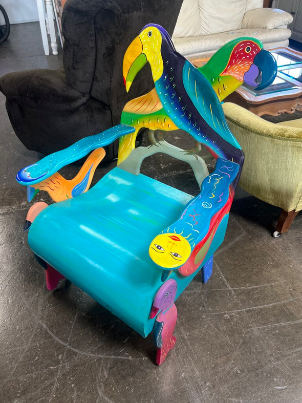 Handpainted Toucan Chair Made in Belize