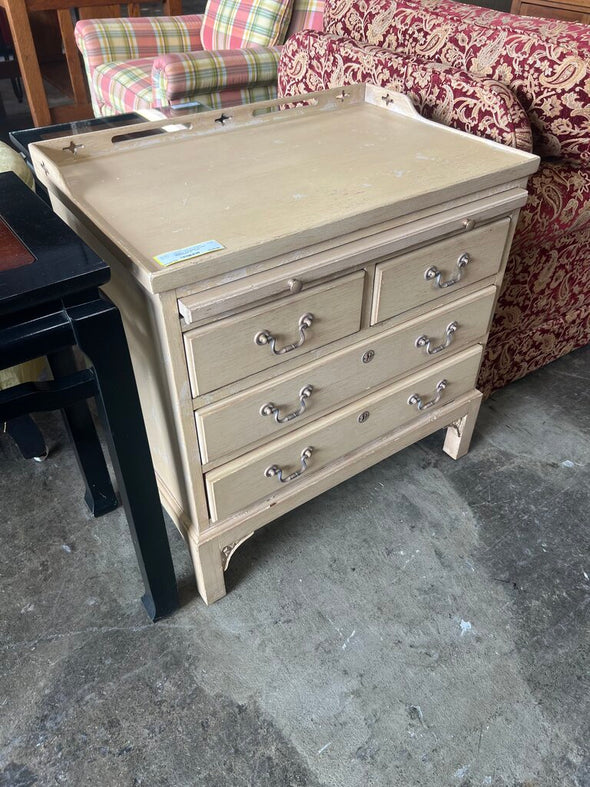 Century Furniture Cream Nightstand w/ Tray