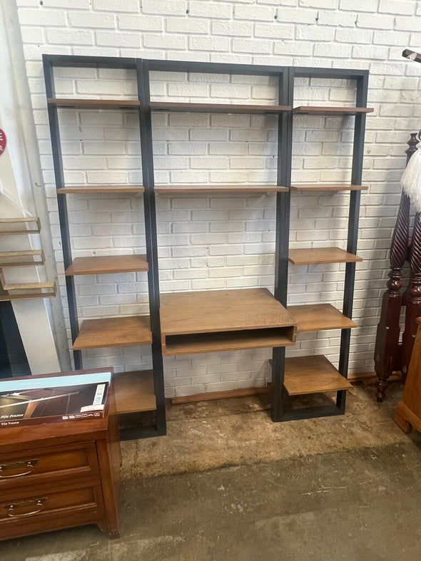 West Elm Ladder Shelf Desk & Narrow Bookshelves