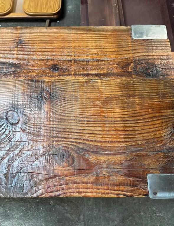 Reclaimed Bridge Wood Rustic TV Console w/ Mount