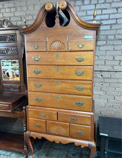 Vintage Chippendale Cherry Tall Boy