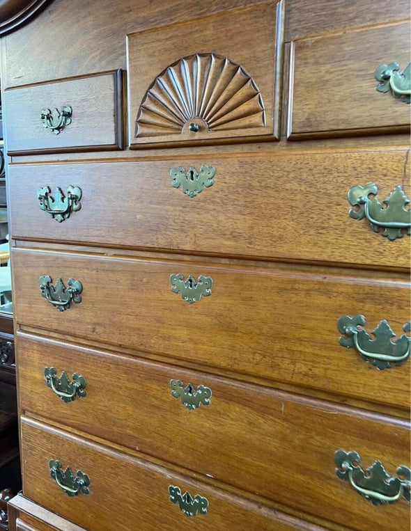 Vintage Chippendale Cherry Tall Boy