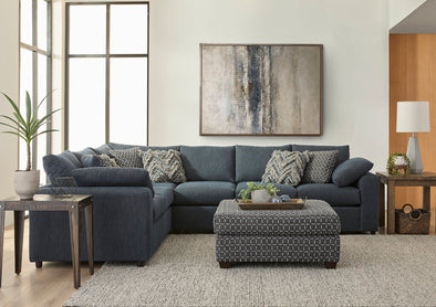 NEW Hughes Furniture Lilou Denim Sectional made in USA