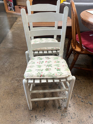 Vintage White Painted Slat Chair