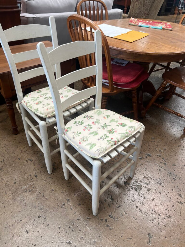 Vintage White Painted Slat Chair