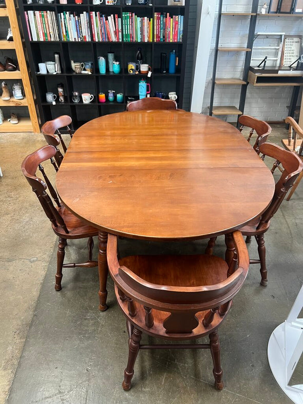 Vintage Cochrane Dining Table+6 Chairs/2 Leaves