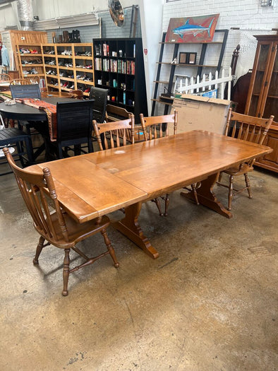 Vintage Maple Extendable Dining Table+4 Chairs (as is)