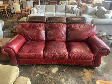 Red Leather Sofa