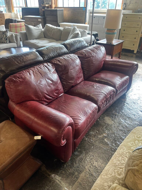 Red Leather Sofa