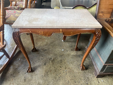Antique Clawfoot Marble Top Table