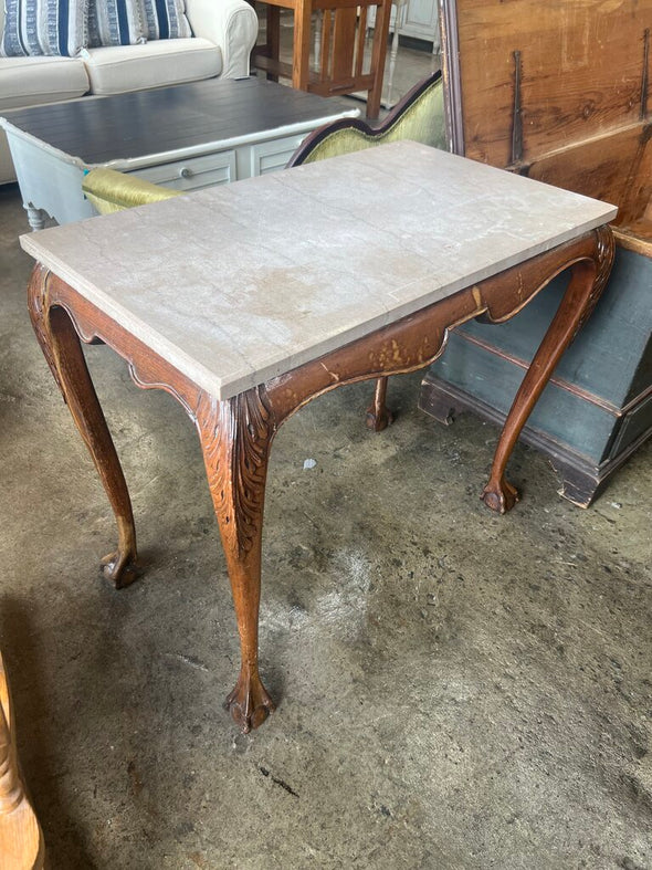 Antique Clawfoot Marble Top Table