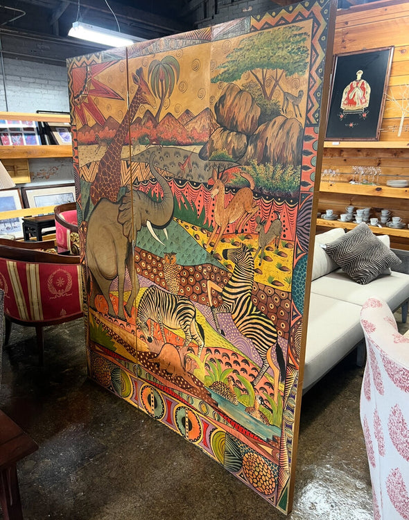 Hand Painted African Screen