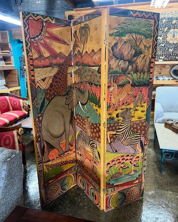 Hand Painted African Screen