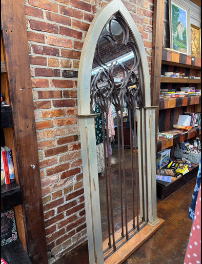 Vintage Converted Louisiana Church Window Mirror