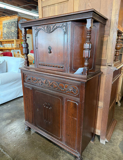 Antique English Jacobean Court Cupboard