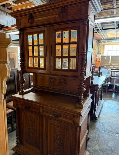 Antique Oak Hunt Buffet Circa 1895